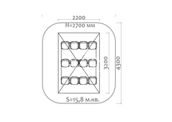 Трибуна с навесом на 12 посадочных мест 41104
