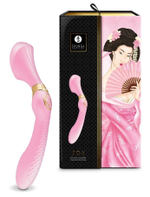 Розовый двусторонний вибростимулятор ZOA - 26,5 см. (Цвет: розовый)