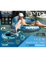 Надувное кресло для плавания Intex 56843 River Run, круглый плот-кресло с ручками и подстаканниками для бассейна и моря