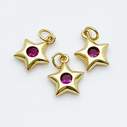 Подвеска Звезда, цвет золото, фианит, размер 11*8,5 мм, цена за 1 шт