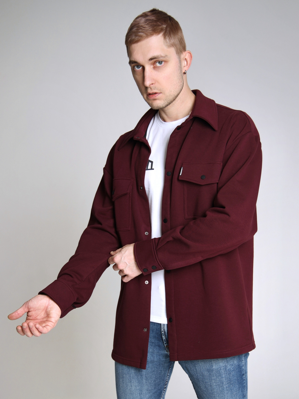 Рубашка трикотажная Город Горький бордо бордовая красная