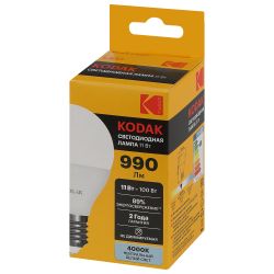 Лампочка светодиодная Kodak LED KODAK P45-11W-840-E27 E27 / Е27 11Вт шар нейтральный белый свет