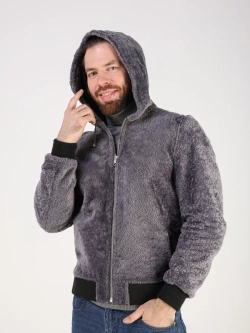 Дубленка натуральная куртка зимняя с капюшоном шуба