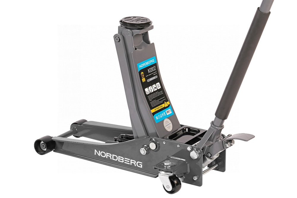 NORDBERG (N32032G) Домкрат подкатной 3,2 т, супернизкий подхват, педаль