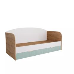 Кровать «Лавис» ДКД 2000.1 (дуб бунратти/белый софт), ЛДСП\МДФ, ДСВ Мебель