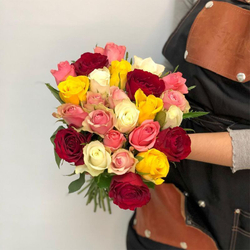 Роза кенийская цветной микс 40см