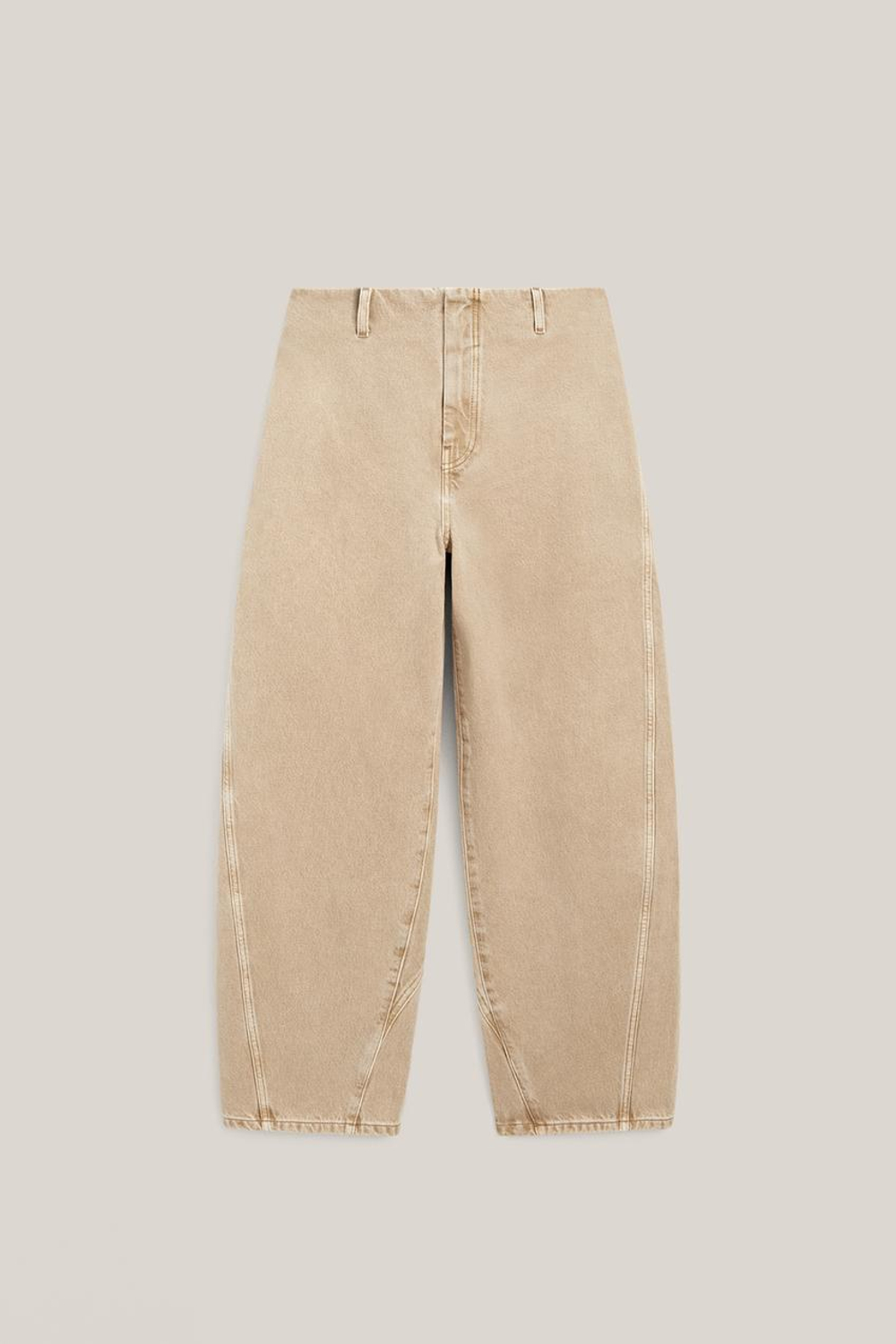 Massimo Dutti Джинсы прямого кроя с детальной отделкой на талии - Limited Edition, каменно-серый