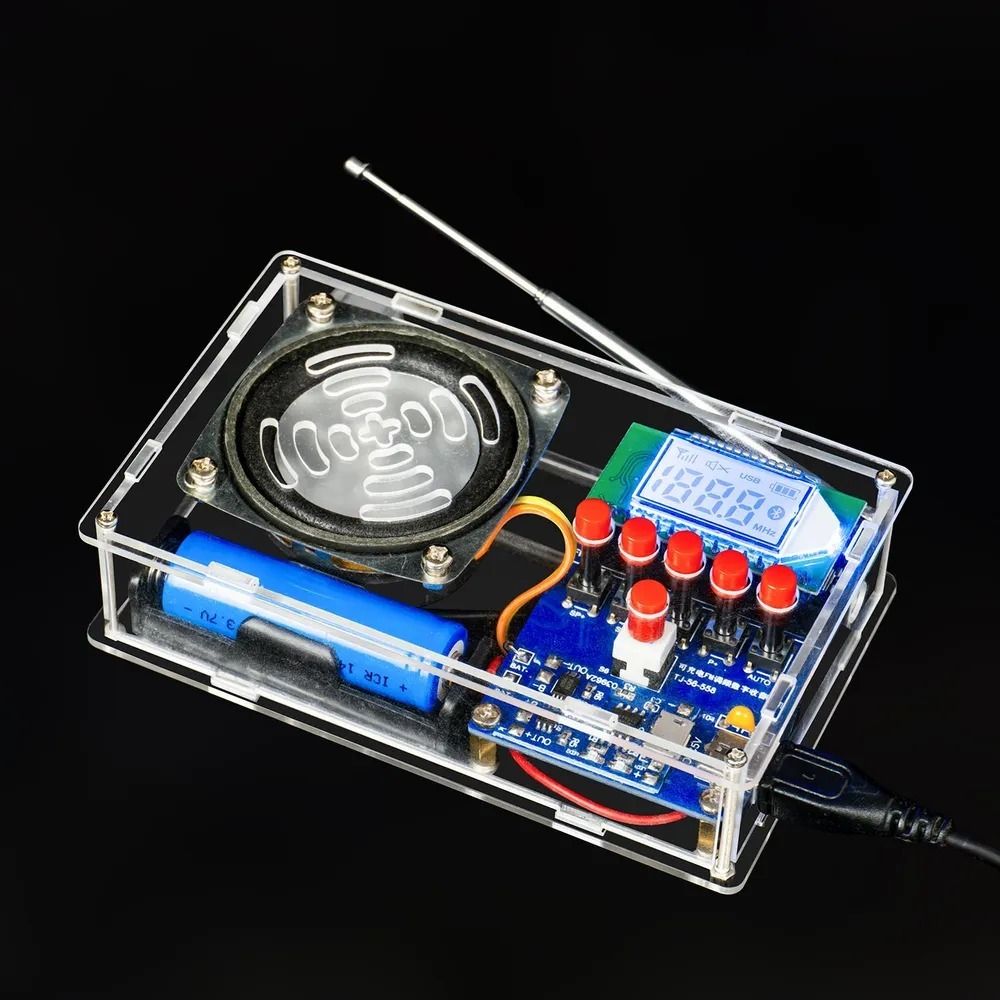 Набор для самостоятельной сборки и пайки - конструктор &quot;Радиоприёмник с корпусом и ЖК экраном&quot;