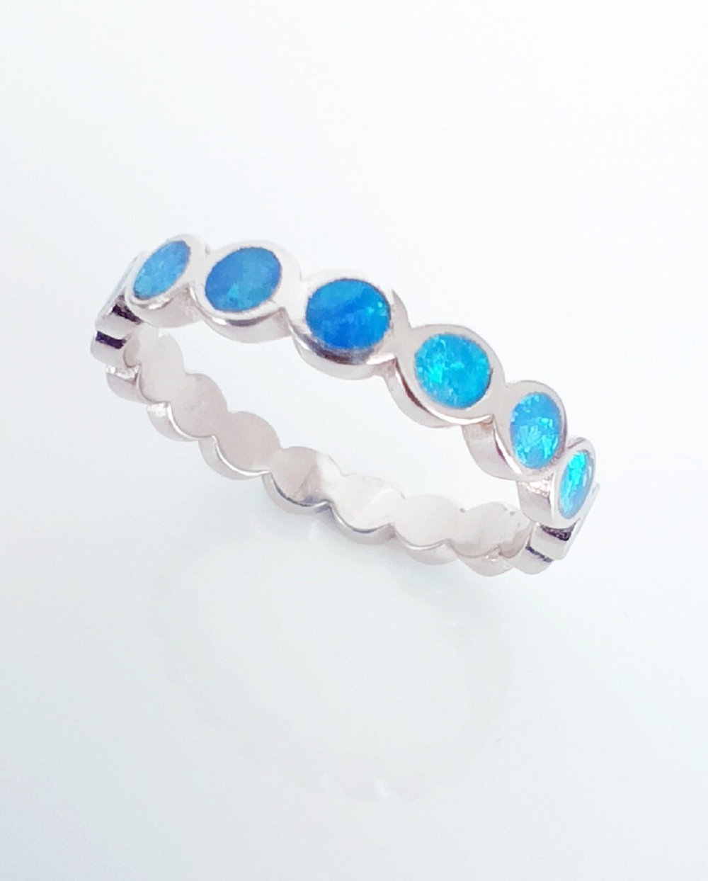 Кольцо Эстерелла, серебро 925*, родированное, с синтетическим опалом/Ф