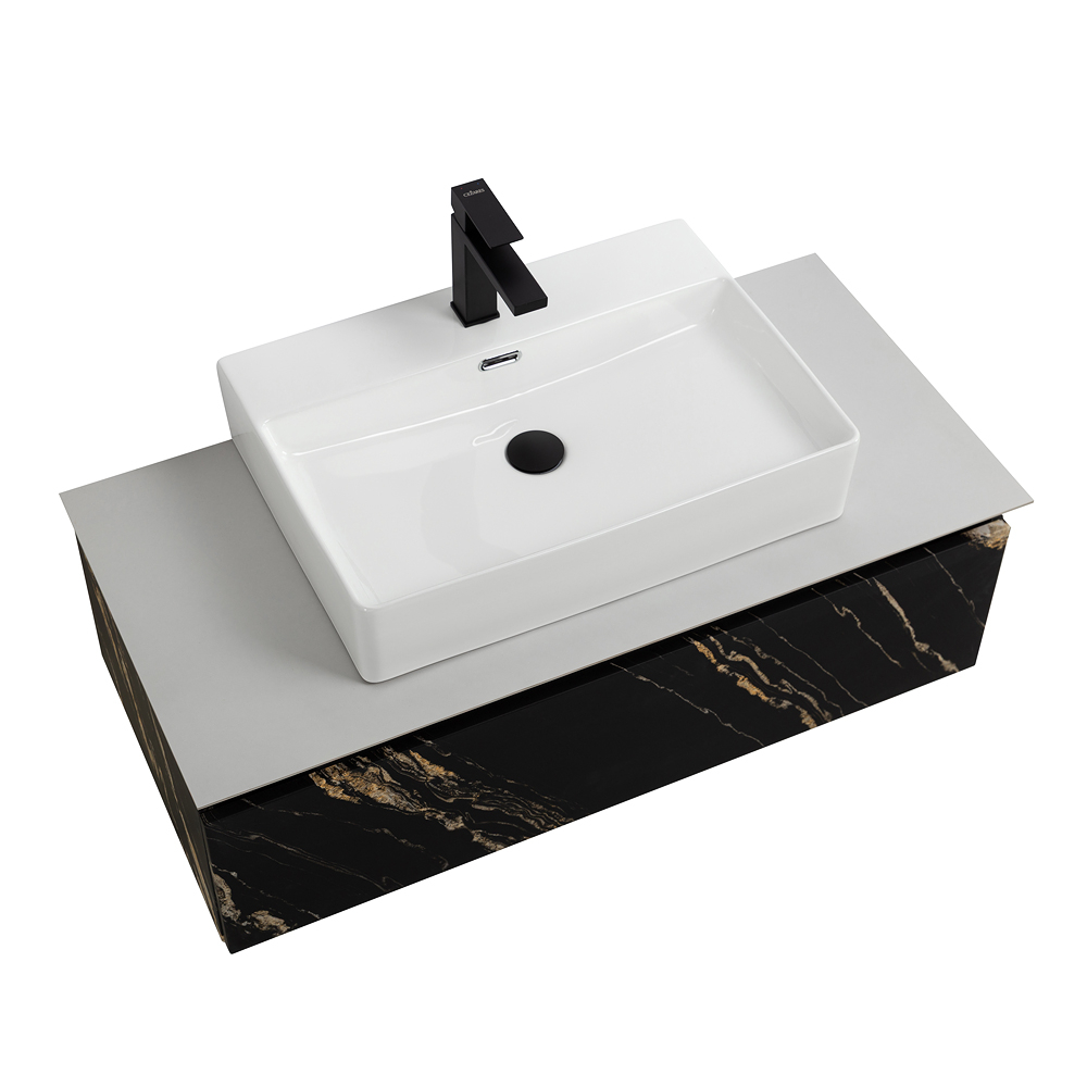 Мебель для ванной со столешницей и накладной раковиной Cezares SLIDER 100 Черный фьюжн SLIDER-1000-1C-SO-NF-P