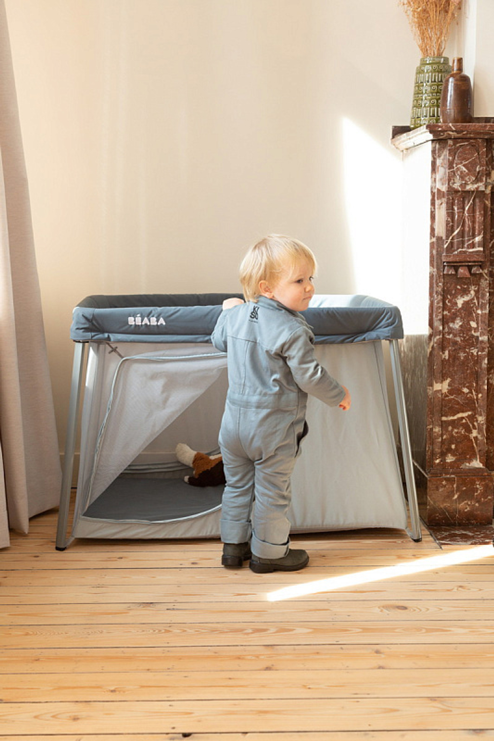 Детская люлька-кроватка-манеж Beaba Lit Parapluie 3 в 1 946001 MINERAL GRIS