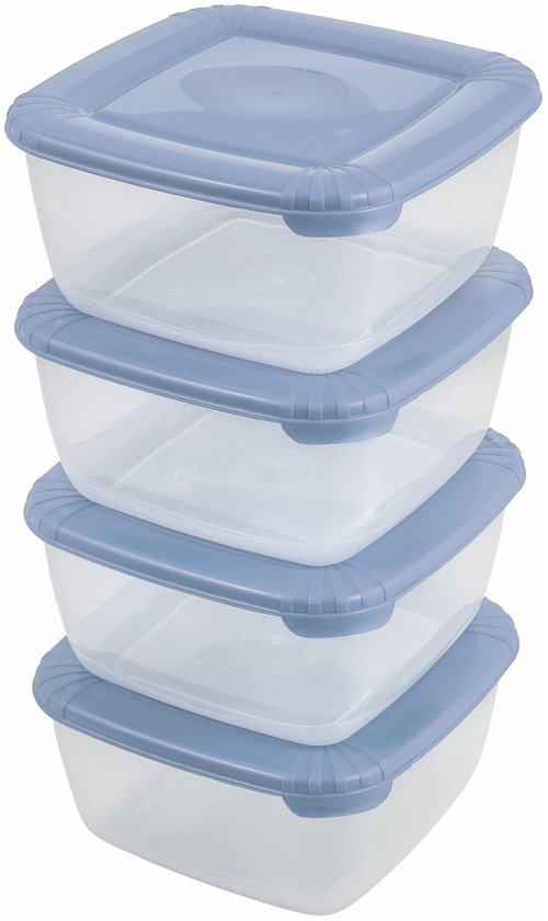 НАБОР ЕМКОСТЕЙ POLAR Д/ХРАНЕНИЯ ПРОДУКТОВ ТУМАННО-ГОЛУБОЙ 4ШТ РТ1686ТГ-6