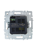 BRITE Розетка USB A+A 5В 3,1А РЮ10-1-БрЖ жемчуг IEK