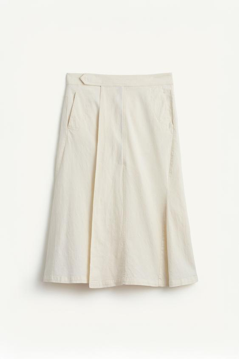 ZARA РАСКЛЕШЕННАЯ ЮБКА МИДИ СО СРЕДНЕЙ ТАЛИЕЙ, ЭКРЮ