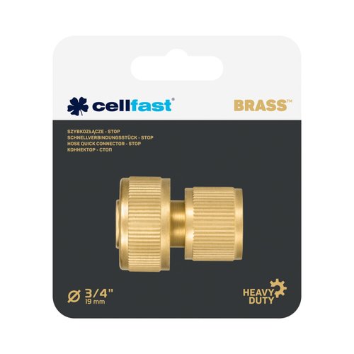Коннектор CELLFAST BRASS с аквастопом 3/4'' латунный