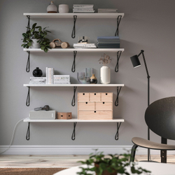 IKEA BERGSHULT  (ИКЕА БЕРГСХУЛТ)  -  / FÖRLÄGGARE Настенная полка, черная/белая, 120x20 см