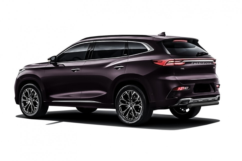 Защита заднего бампера (нержавейка) Chery Exeed TXL (2021-2023) d57 (черный)
