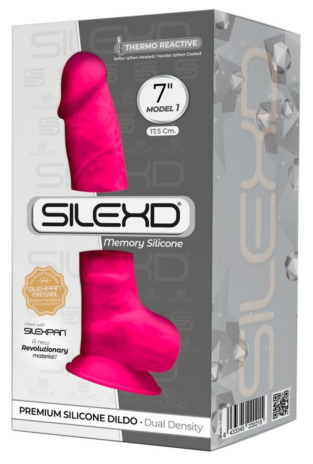 Розовый фаллоимитатор SILEXD Model 1 7’’ - 17,5 см.