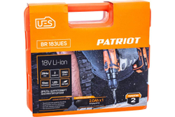 Аккумуляторная дрель-шуруповерт PATRIOT BR 183UES 180201483, 0-350/0-1350 об/мин, оранжевый