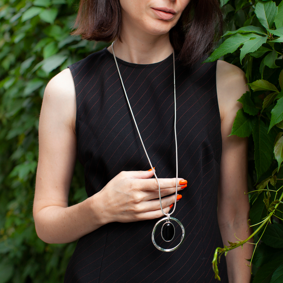 Колье Fiore Luna BLACK QUARTZ LN5135 BW/S