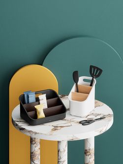 Органайзер для столовых приборов Bellwood, белый/натуральное дерево