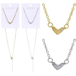 Подвеска из гиппоалергенного сплава со стразами «АМОР», цвет серебро и золото, d-20см/0,7см