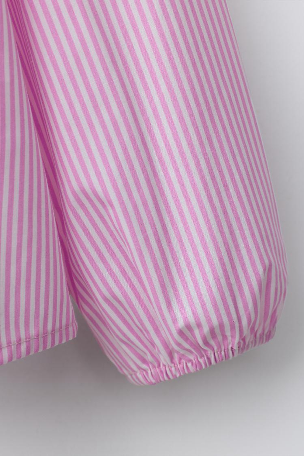 ZARA РУБАШКА В ПОЛОСКУ С ВЫШИВКОЙ НА ВОРОТНИКЕ, МЯГКИЙ РОЗОВЫЙ