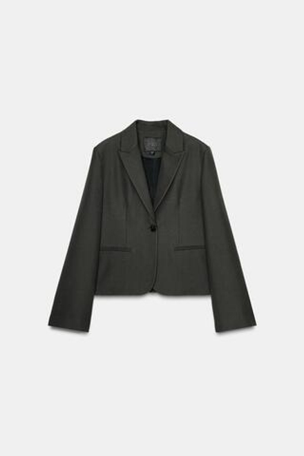 ZARA БЛЕЙЗЕР ПРЯМОГО КРОЯ — ZW COLLECTION, ХАКИ
