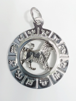 Подвеска ювелирная "Лев", серебро, проба 925, родированная/Ф