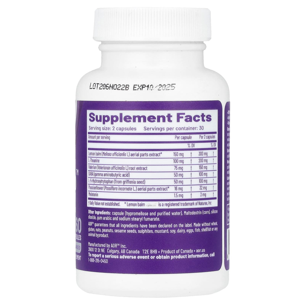 Advanced Orthomolecular Research AOR, Ortho Sleep с Cyracos, 443 мг, 60 капсул (221 мг в 1 капсуле)