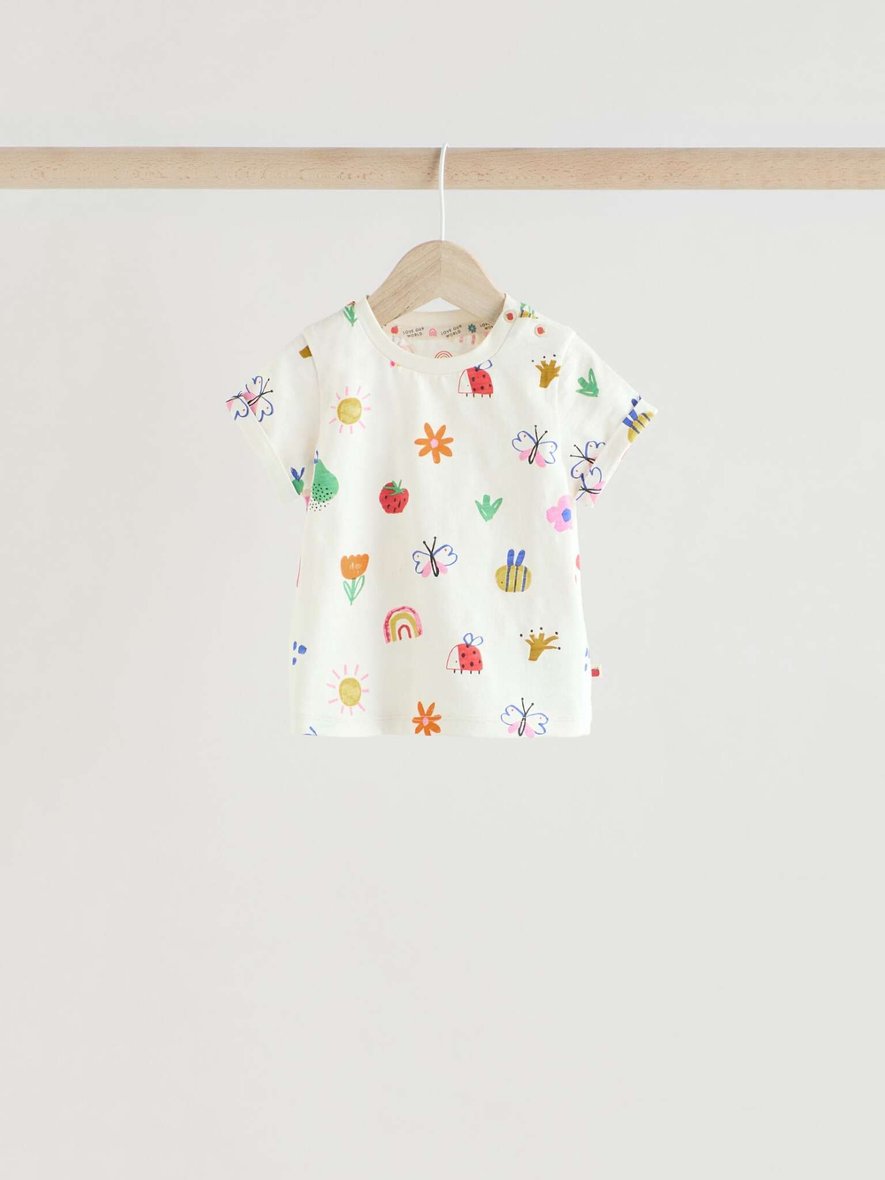 Футболка и легинсы в комплекте для малышей Next E66-978, 3 шт., Молочный, Голубой, Красный