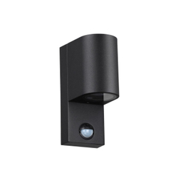 4390/1W HIGHTECH ODL23 000 черный/металл/пвх стойкий к УФ излучению Настенный светильник с датчиком движения IP44 LED GU10 14W MOTTO