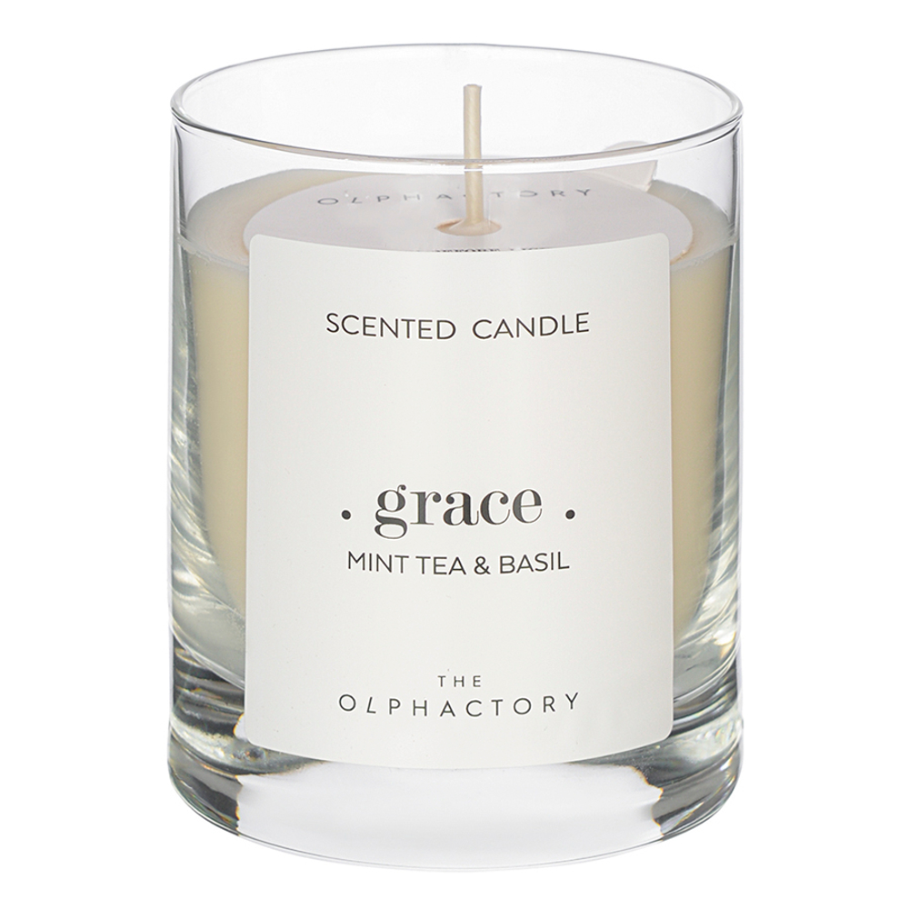 Свеча ароматическая the olphactory, grace, mint tea&basil (новая), 40 ч