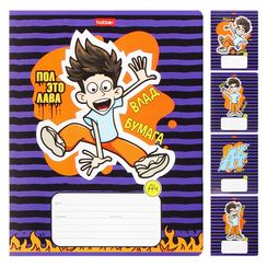 Тетрадь 12л А5ф ЛИНИЯ 65г/кв.м на скобе   5 диз.в блоке скругл.углы серия  -Влад А4-