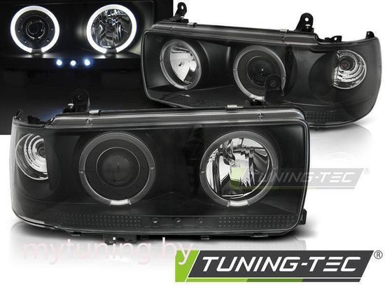 Передние фары Angel Eyes для Toyota Land Cruiser 80 (90-97) Black