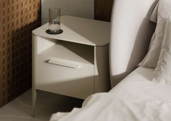 Тумба прикроватная Type 1 полка 1 ящик ширина 50 см (молочный)