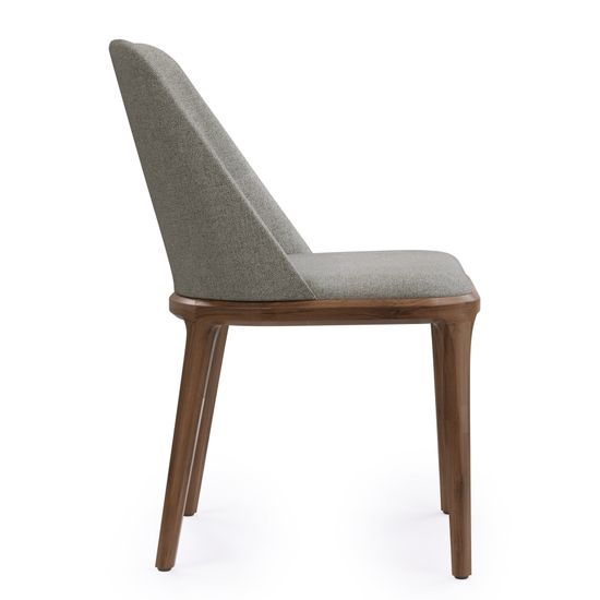 Стул Bruno массив ореха и серая ткань