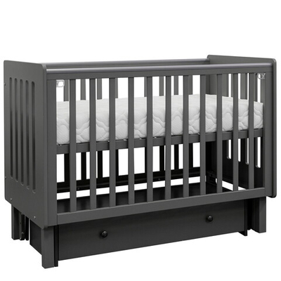 Кровать Antemi Mari 120х60 с ящиком Ник 14 г Графит + НиК 16 г Графит