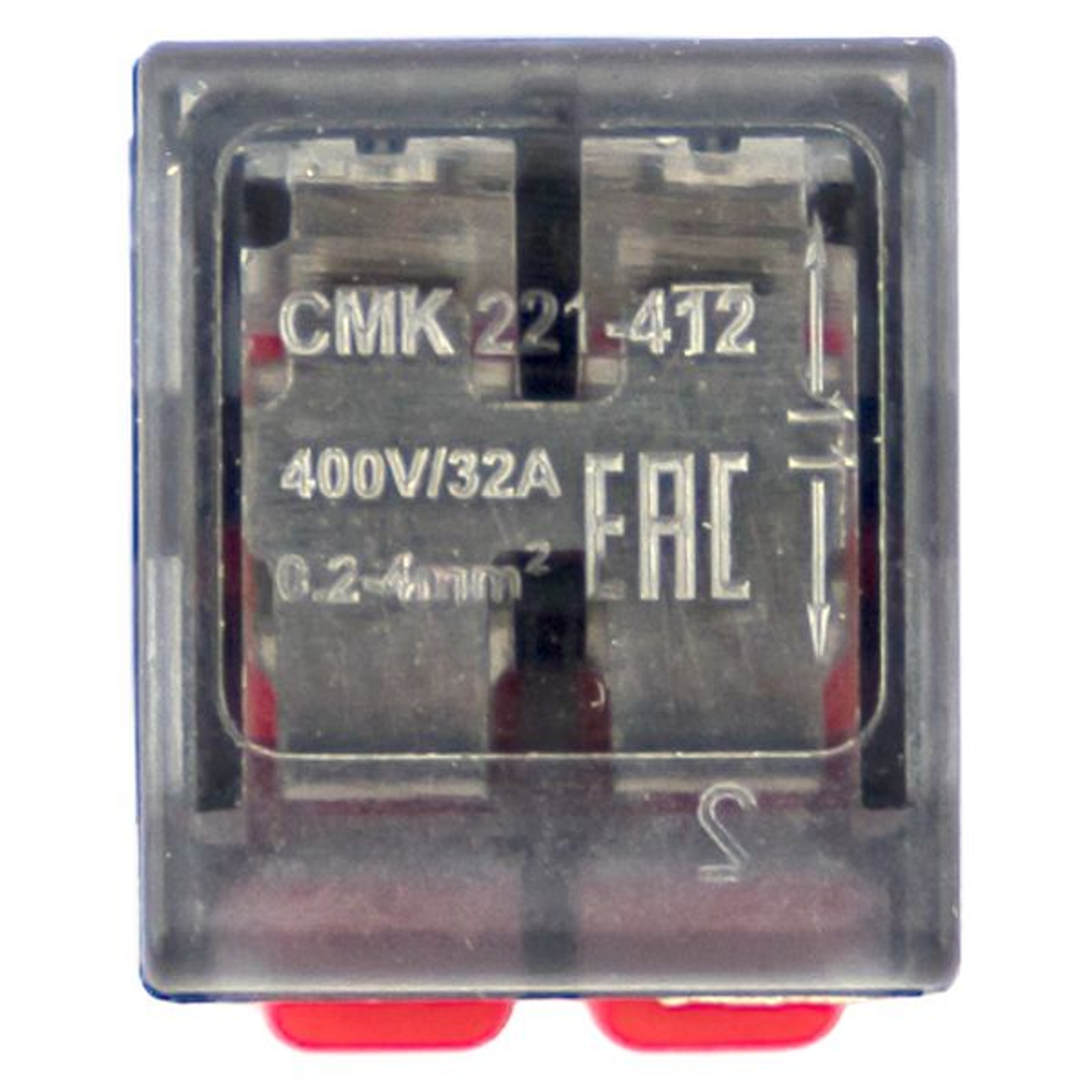 Клемма СМК 221-412 с рычагом 2 отверстия 0.2-4.0 мм2 блистер (20 шт.) EKF PROxima