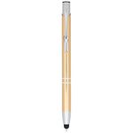 Шариковая кнопочная ручка-стилус Moneta из анодированного алюминия