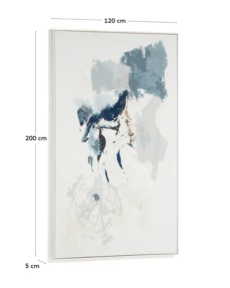 Erale Абстрактная картина ручной работы в серо-синих тонах, размер 120 x 200 см