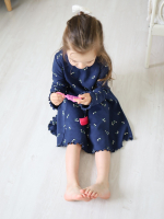 Платье с длинным рукавом Mjölk Navy Flowers