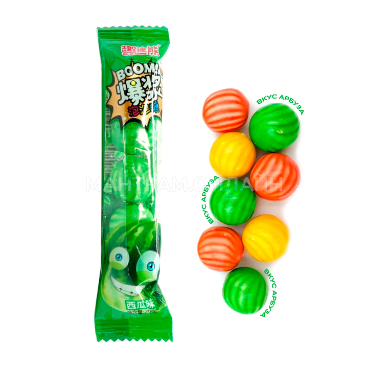 Жевательная резинка арбуз Qu Di Xiong Boom вкус арбуз 20 г