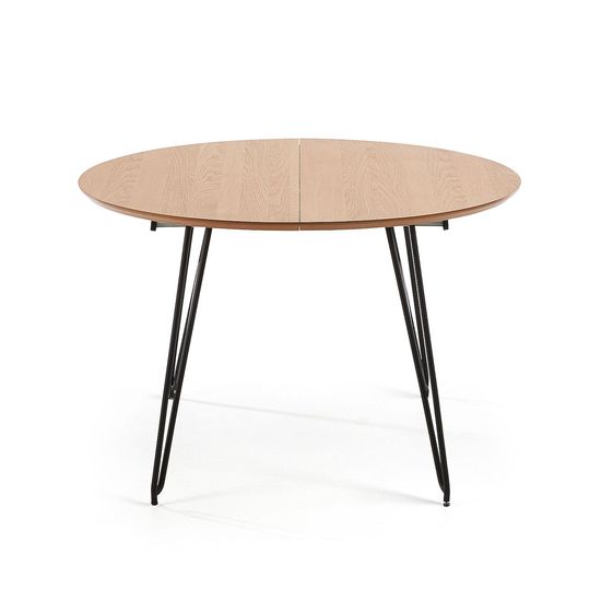 Стол Novaks 120 (200) х120 черный, шпон дерева Испания 