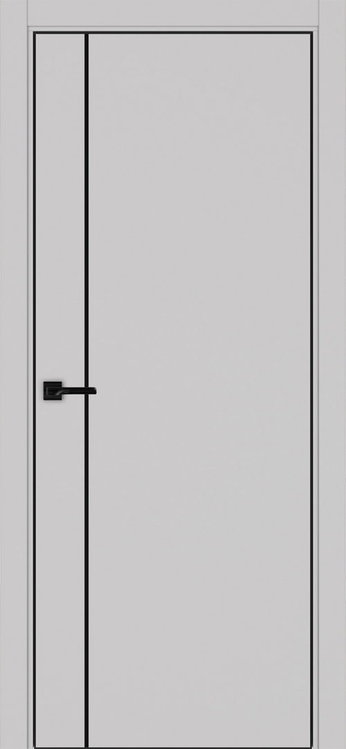 Межкомнатная дверь Optima Porte НЕАПОЛЬ 204 Молдинг SB (чёрный), Алюминиевая кромка SB (матовый чёрный) с 4-х сторон