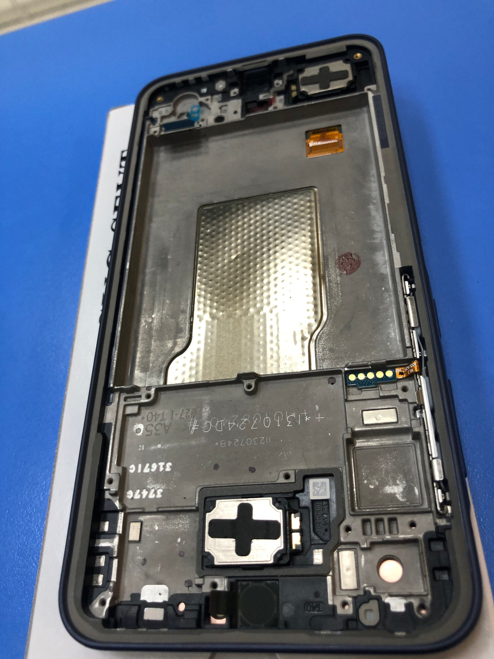 Дисплей в сборе с тачскрином и рамкой, черный, для Samsung A356 Galaxy A35 Оригинал