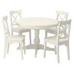 Обеденный набор - INGATORP/INGOLF IKEA/ИНГАТОРП/ИНГОЛЬФ ИКЕА, 110х74 см, белый