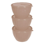 Набор салатников Sugar&Spice Vanilla с крышками (3х0,6л) латте