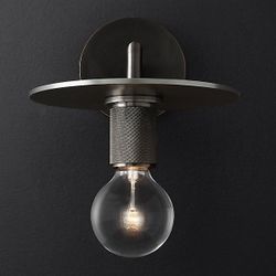 Бра Rh Utilitaire Knurled Disk Shade Sconce Black By Imperiumloft
