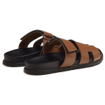 Hermes Chypre Calfskin Velcro Foot Flat Heel Fashion Sandals Men's Natural Color, H222000Z H43